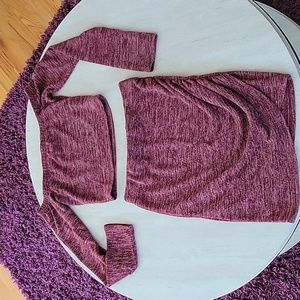 Fashion Nova Burgundy knit skirt set,Size Small